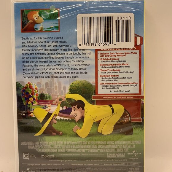 Curious George DVD Movie Universal Studios Animation Rated G Widescreen - Picture 2 of 3